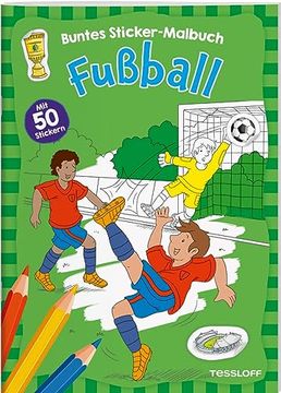 portada Fußball. Buntes Sticker-Malbuch: Mit 50 Stickern (en Alemán)