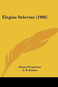 portada elegiae selectae (1906) (en Inglés)