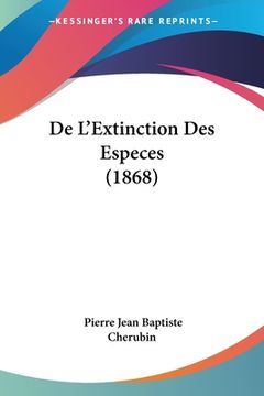 portada De L'Extinction Des Especes (1868) (in French)