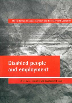 portada disabled people and employment: a review of research and development work (en Inglés)