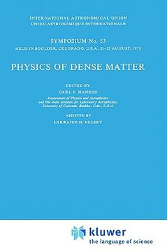 portada physics of dense matter (en Inglés)