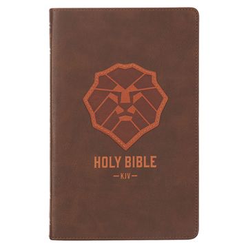 portada KJV Kids Bible, 40 Pages Full Color Study Helps, Presentation Page, Ribbon Marker, Holy Bible for Children Ages 8-12, Lion Emblem Faux Leather Flexibl (in English)