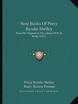 portada note books of percy bysshe shelley: from the originals in the library of w. k. bixby (1911) (in English)