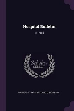 portada Hospital Bulletin: 11, no.5 (in English)