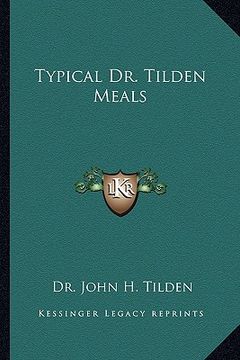 portada typical dr. tilden meals (in English)