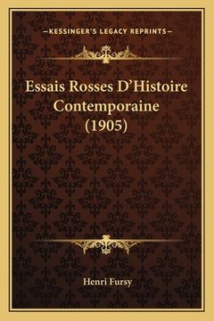 portada Essais Rosses D'Histoire Contemporaine (1905) (en Francés)