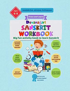 portada Devanagari Sanskrit Workbook - Samskrutha Abyasha Pusthakam: Big fun Activity Book to Learn Sanskrit (Sanskrit for Kids) (in English)
