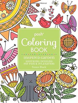 portada Posh Adult Coloring Book Inspired Garden: Soothing Designs for Fun & Relaxation (Posh Coloring Books) 