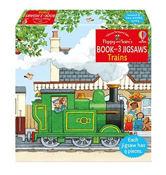 portada Poppy and Sam's Book and 3 Jigsaws: Trains (en Inglés)