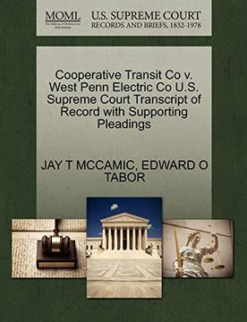 portada Cooperative Transit co v. West Penn Electric co U. S. Supreme Court Transcript of Record With Supporting Pleadings (in English)