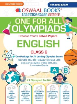 portada Oswaal One For All Olympiad Previous Years' Solved Papers, Class-6 English Book (For 2023 Exam) (en Inglés)