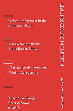 portada civil procedures in europe: orders for payment, vol 4 (in English)