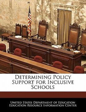 portada determining policy support for inclusive schools (en Inglés)