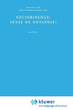 portada sociobiology: sense or nonsense? (in English)