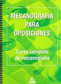 portada mecanografía para oposiciones. curso completo de mecanografía.