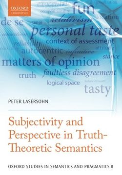 portada Subjectivity and Perspective in Truth-Theoretic Semantics (Oxford Studies in Semantics and Pragmatics)