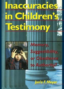 portada Inaccuracies in Children's Testimony (Haworth Criminal Justice, Forensic Behavioral Sciences, & Offender Rehabilitation) (en Inglés)