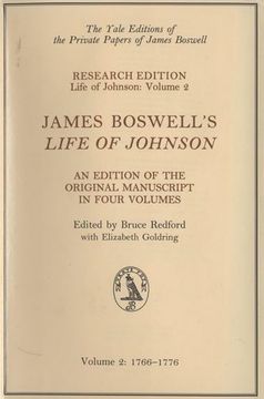 portada Boswell's Life of Johnson an Edition of the Original Manuscript vol 2 Yale Editions of the Private Papers of James Boswell Research Edition of the Private Papers of James Boswell