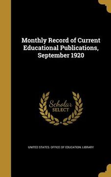 portada Monthly Record of Current Educational Publications, September 1920