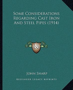 portada some considerations regarding cast iron and steel pipes (1914) (en Inglés)