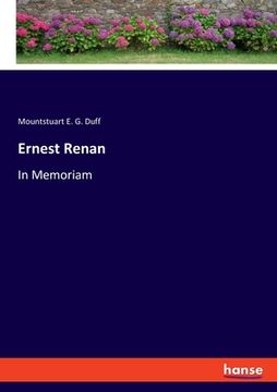 portada Ernest Renan: In Memoriam (en Inglés)