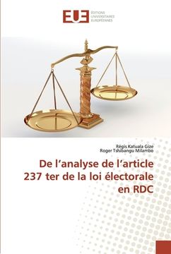 portada De l'analyse de l'article 237 ter de la loi électorale en RDC (en Francés)