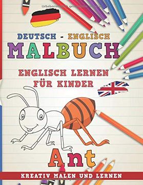 portada Malbuch Deutsch - Englisch i Englisch Lernen für Kinder i Kreativ Malen und Lernen (Sprachen Lernen) (in German)