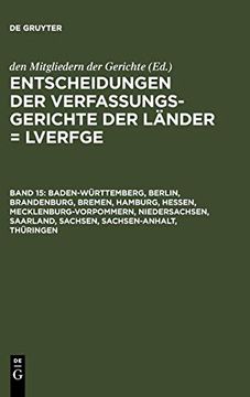 portada Entscheidungen der Verfassungsgerichte der Lýýnder = Lverfge: Band 15 (in German)