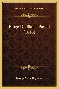 portada Eloge De Blaise Pascal (1816) (in French)