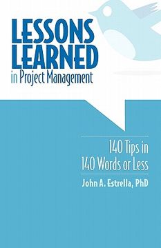 portada lessons learned in project management (en Inglés)
