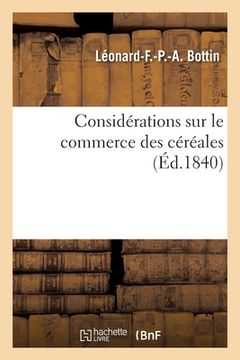 portada Considérations sur le commerce des céréales (in French)