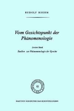 portada vom gesichtspunkt der phanomenologie: zweiter band studien zur phanomelogie der epoche (en Inglés)