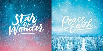 portada Festive Text 10-Pack Christmas Cards: Star of Wonder and Peace on Earth 