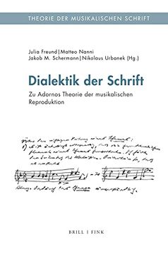 portada Dialektik der Schrift zu Adornos Theorie der Musikalischen Reproduktion (en Alemán)