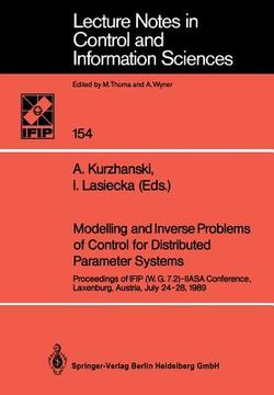portada modelling and inverse problems of control for distributed parameter systems: proceedings of ifip (w.g.7.2)-iiasa conference, laxenburg, austria, july (en Inglés)