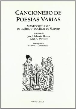 portada Cancionero de Poesías Varias: Manuscrito 1587 de la Biblioteca Real de Madrid (Biblioteca Filológica Hispana)