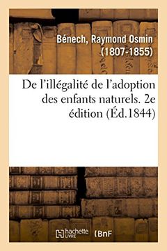 portada De L'illégalité de L'adoption des Enfants Naturels. 2e Édition (Sciences Sociales) (en Francés)