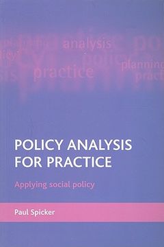 portada policy analysis for practice: applying social policy (en Inglés)