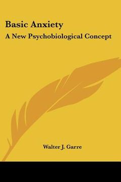 portada basic anxiety: a new psychobiological concept (en Inglés)