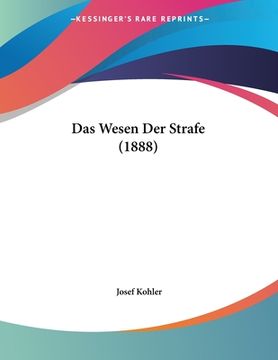 portada Das Wesen Der Strafe (1888) (en Alemán)