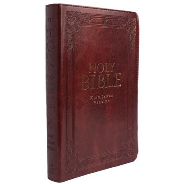 portada Kjv Holy Bible, Standard Size Faux Leather red Letter Edition Thumb Index & Ribbon Marker, King James Version, Saddle tan (in English)