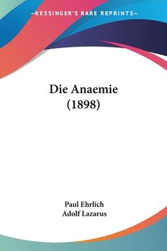 portada Die Anaemie (1898) (in German)