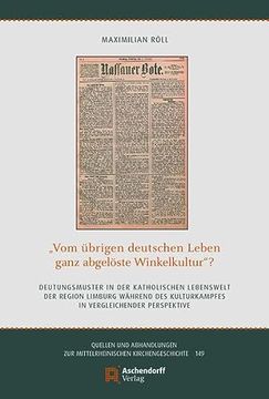 portada 'Vom Ubrigen Deutschen Leben Ganz Abgeloste Winkelkultur'? (en Alemán)