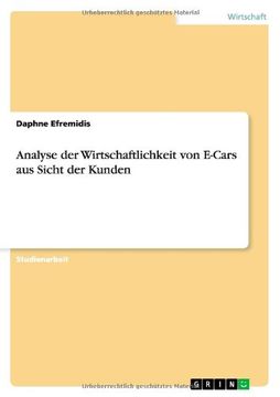 portada Analyse der Wirtschaftlichkeit von E-Cars aus Sicht der Kunden (German Edition)