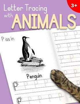portada Letter Tracing With Animals: Learn the Alphabet - Handwriting Practice Workbook for Children in Preschool and Kindergarten - Lavender-Peach Cover (in English)