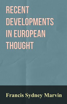 portada Recent Developments in European Thought (en Inglés)