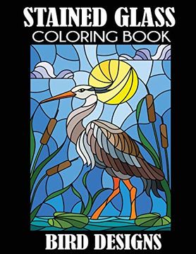 portada Stained Glass Coloring Book: Bird Designs