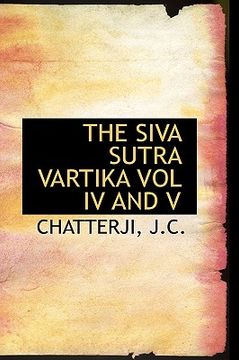 portada the siva sutra vartika vol iv and v (en Inglés)