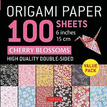 portada Origami Paper 100 Sheets Cherry Blossoms 6" (15 Cm): Tuttle Origami Paper: Double-Sided Origami Sheets Printed With 12 Different Patterns (Instructions for 5 Projects Included) (en Inglés)