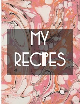 portada My Recipes: Pink Water Marbling Cover, 64 Pages, Glossy 